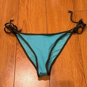 Victoria's Secret Teal Bikini Bottom with Black Accents